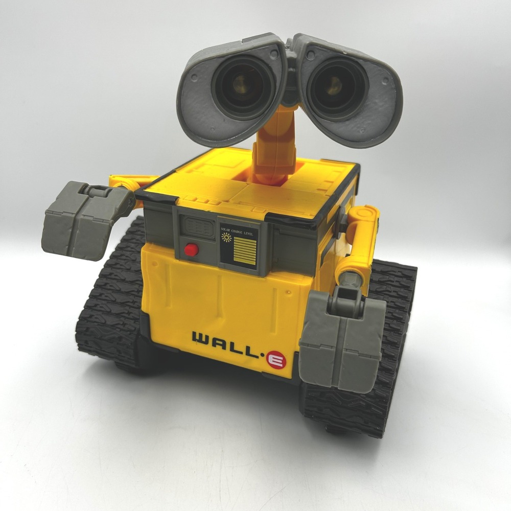 Disney Pixar WALL-E RC Robot Mattel GPN30 Lights Sounds 8.5" No Remote, Tested
